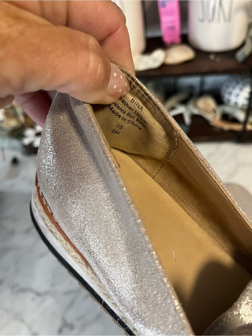 Silver/gold Slip-On Crown Vintage Espadrille Loafers Womens 8 - Picture 6 of 7